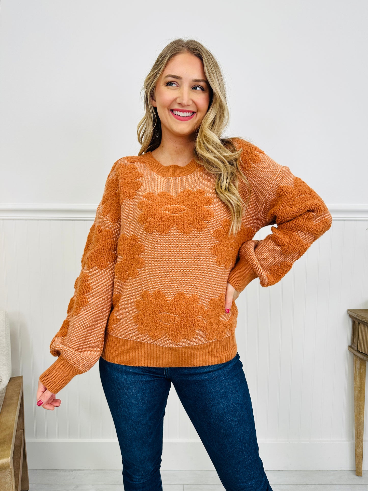 Gathered Petals Sweater