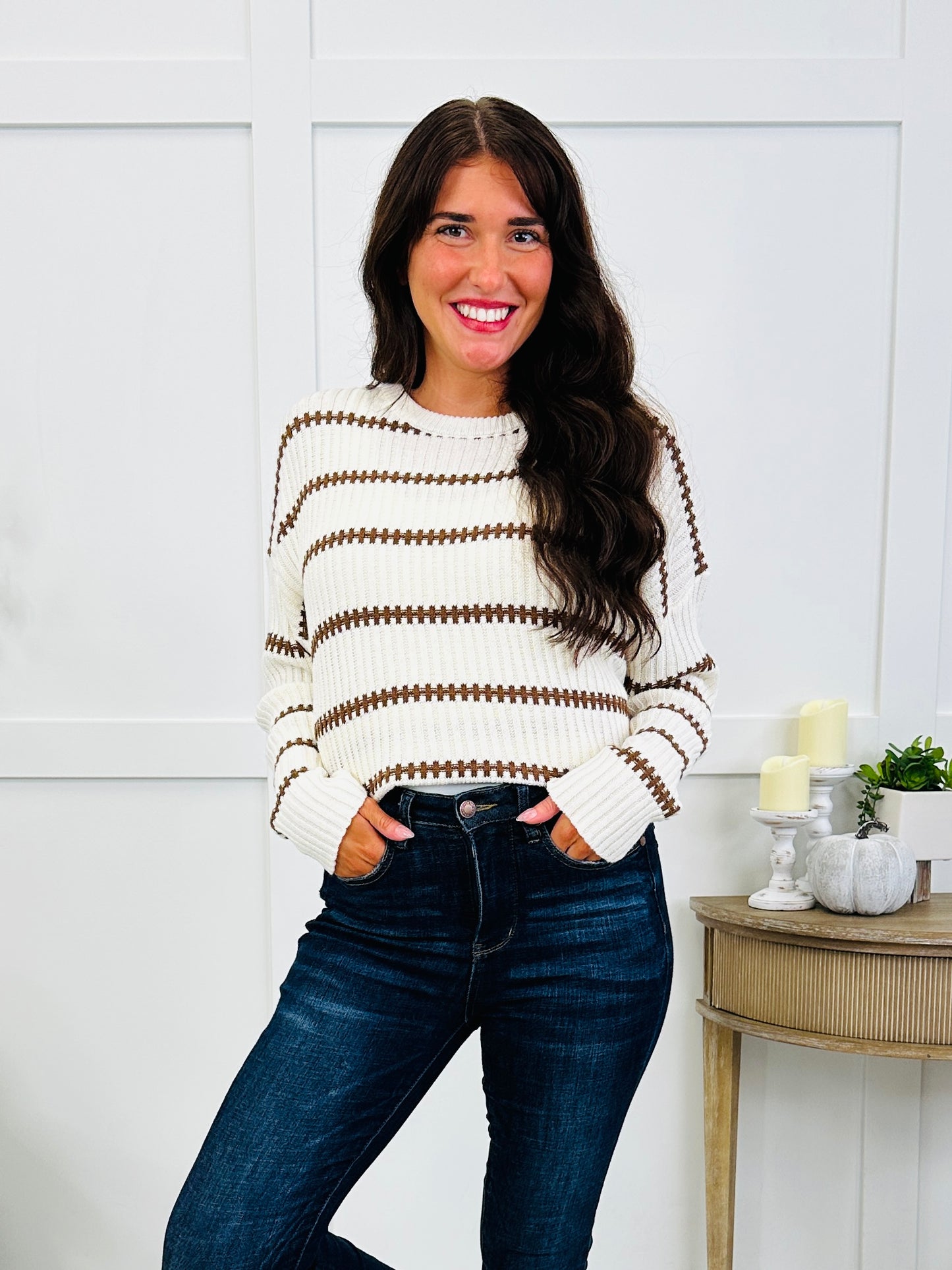 Falling Threads Sweater in Cream