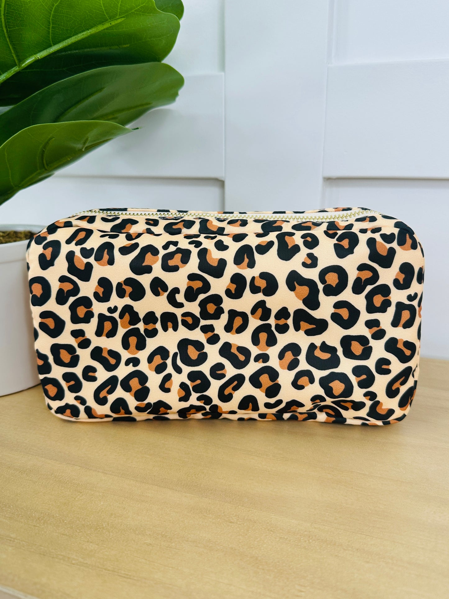 Leopard Print Set Of 4 Cosmetic Bags