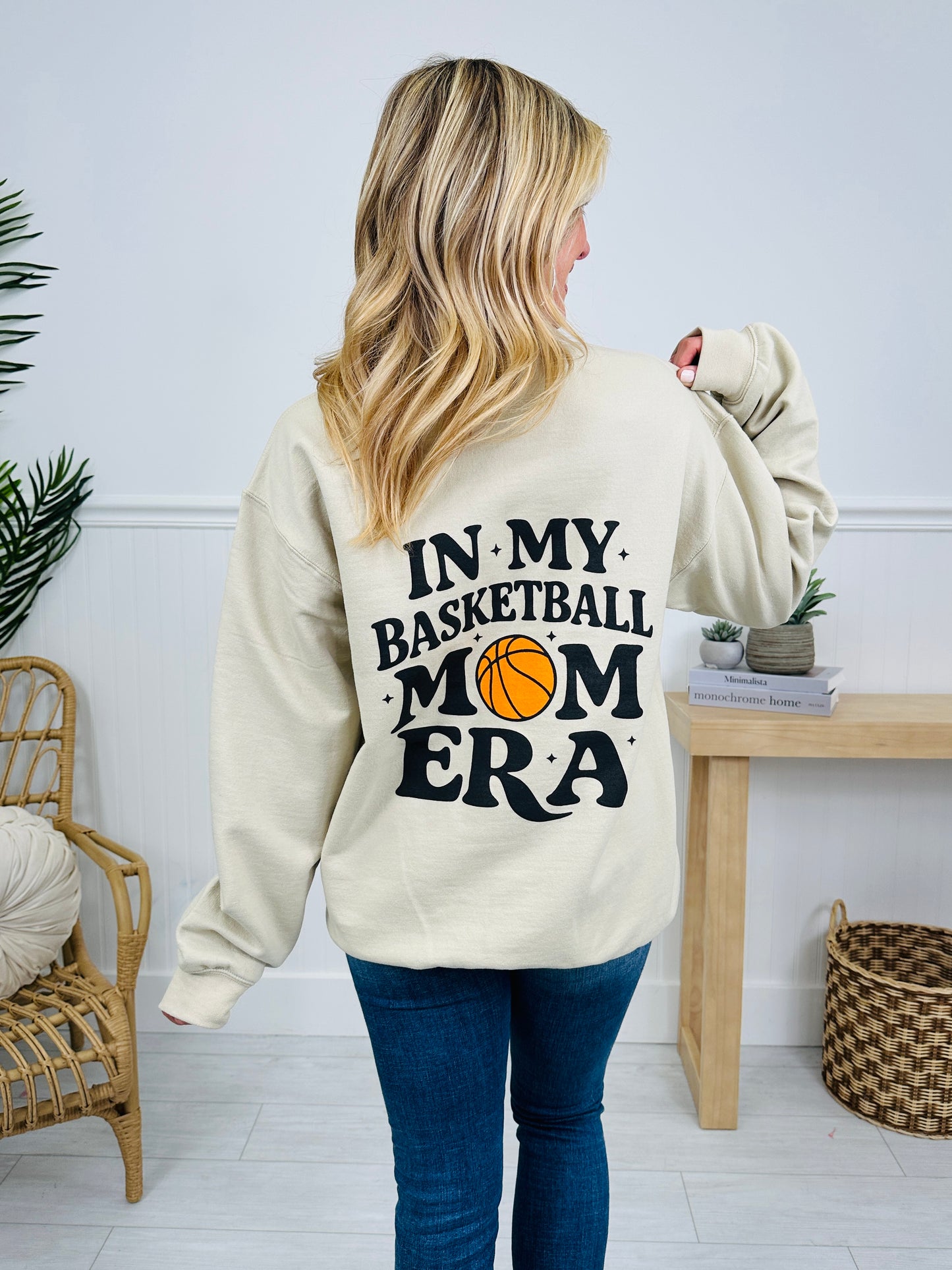Basketball Mom Era Graphic Crewneck Sweatshirt