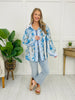 Patchwork Blossoms Top In Blue