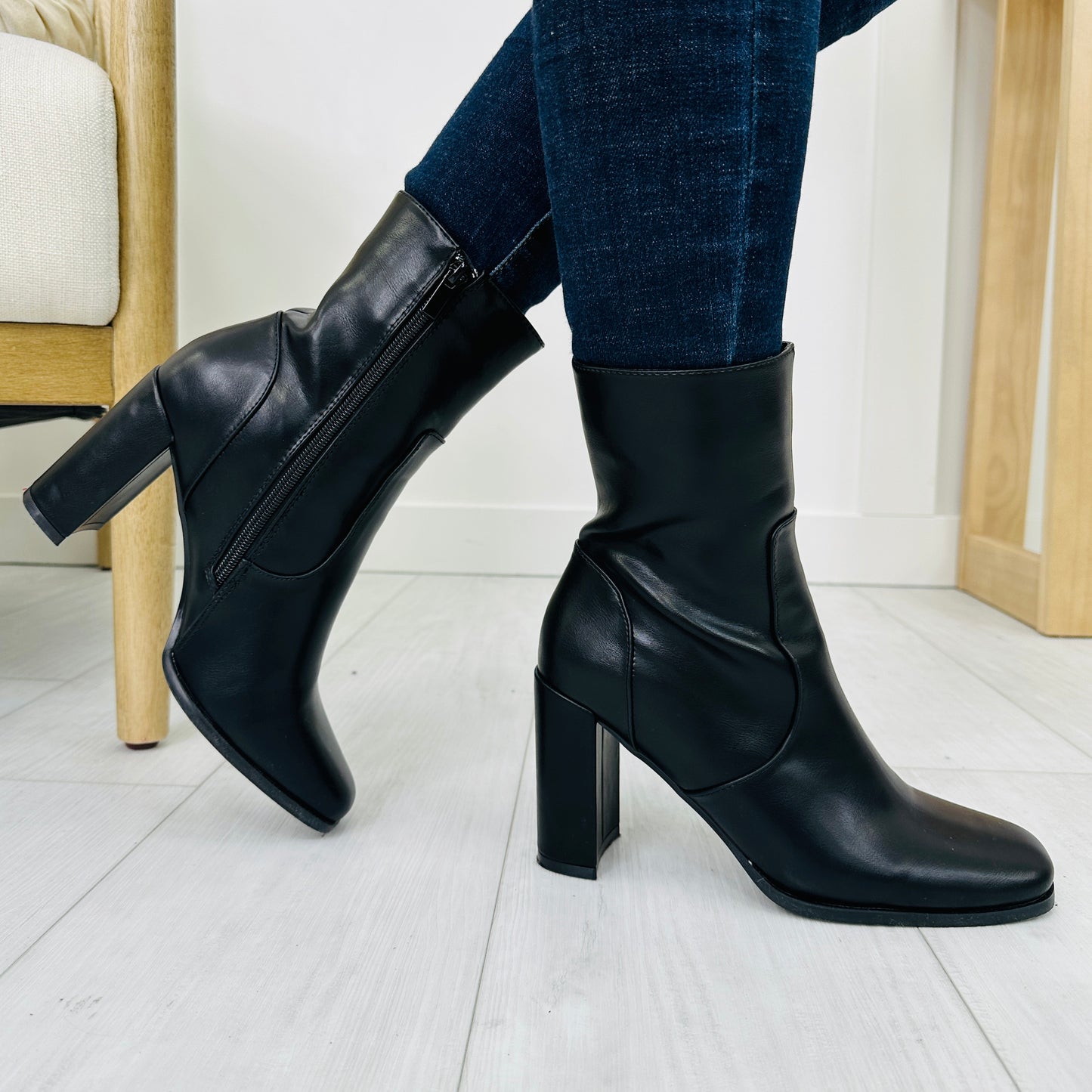 Edge of Midnight Booties In Black