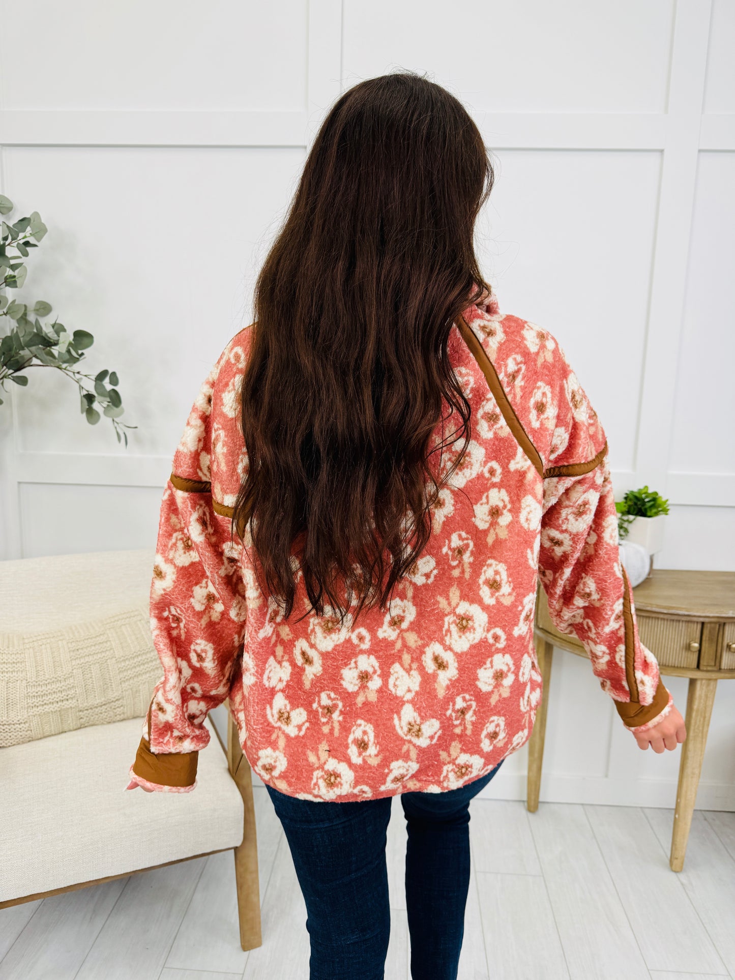 Wildflower Cottage Pullover In Rust Floral
