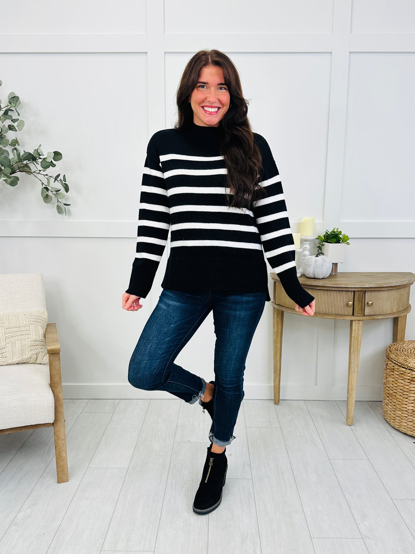 DOORBUSTER! Never Out Of Line Sweater in Black/Ivory