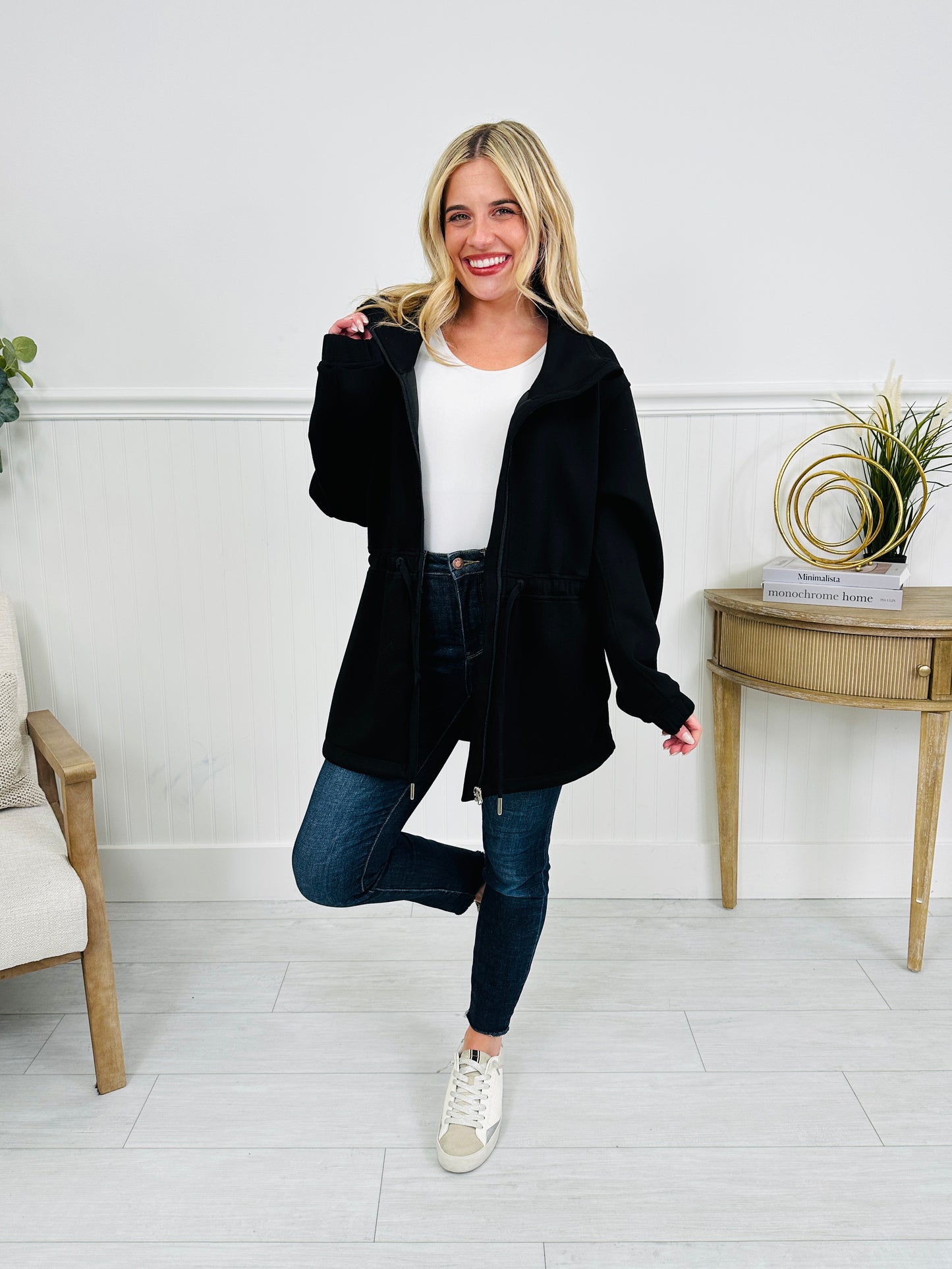 MOCO Exclusive Super Scuba Zip Up Jacket in Black