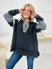 Striped Edge Pullover In Black Combo