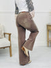 Judy Blue Cocoa Crush Retro Wide Leg Criss-Cross Jeans