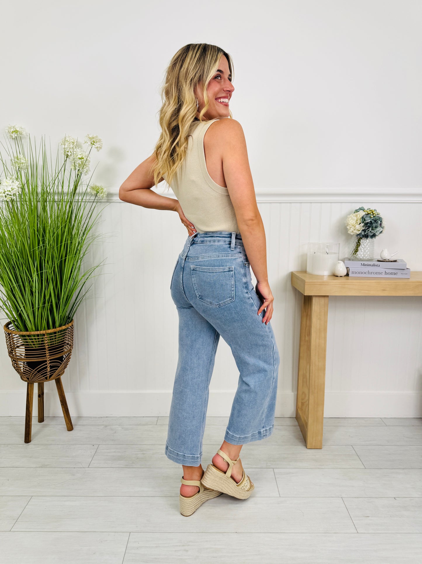 Triple the Comfort Cropped Wide Leg Jeans in Three Inseams