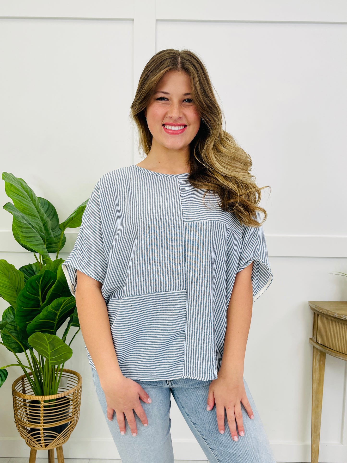 The Coastal Panel Top In Denim