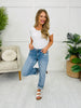Judy Blue Confident & Carefree Bleach Splatter Boyfriend Jeans