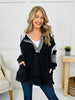 Striped Edge Pullover In Black Combo