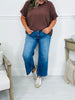 Straight To The Top Tummy Control Cropped Wide Leg Jeans