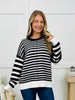 Stripe Shift Sweater in Black
