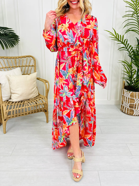 Tropical Tease Dress in Hot Pink