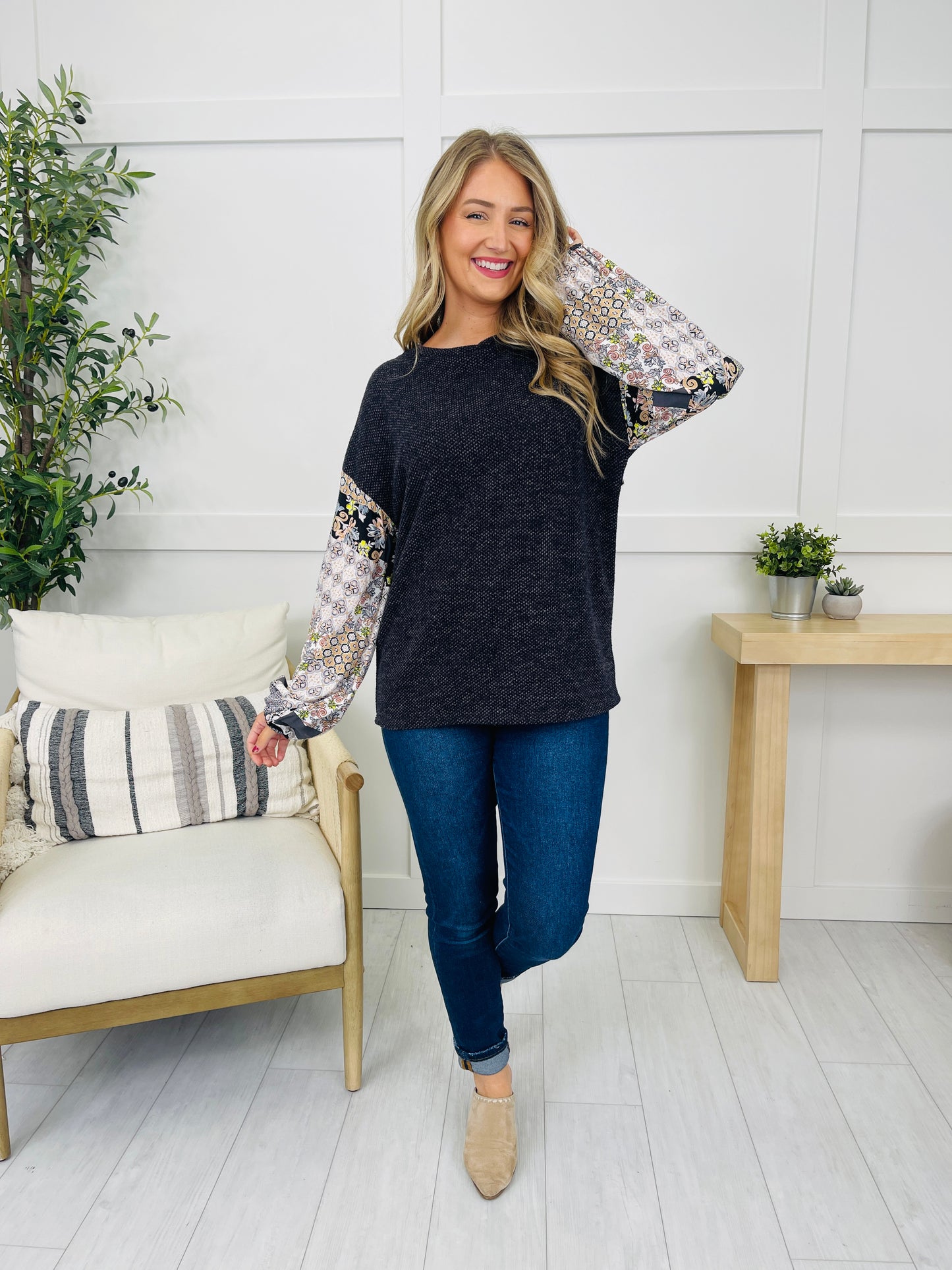 Print Me A Memory Sweater in Charcoal