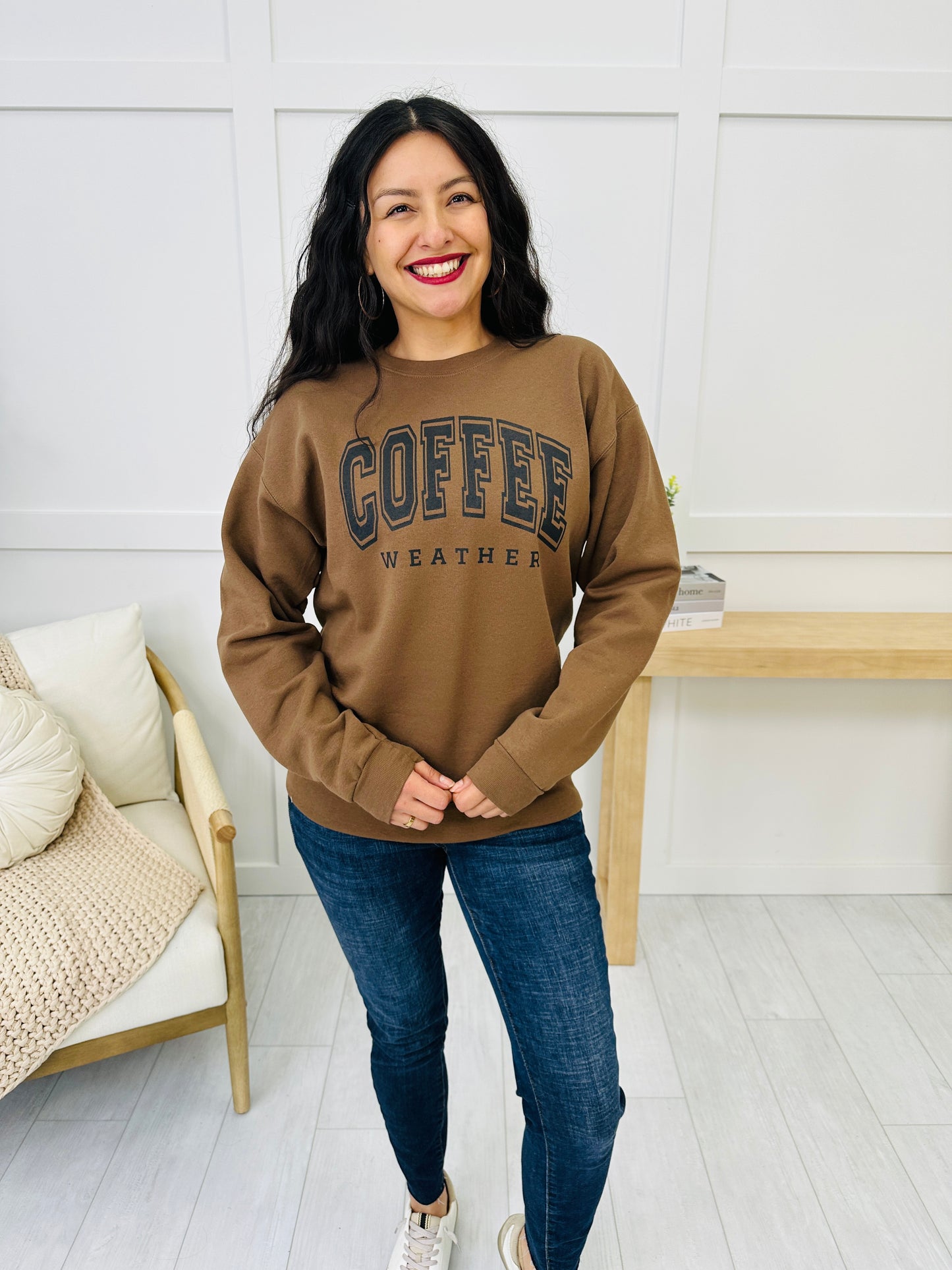 REG/CURVY Coffee Weather Graphic Crewneck