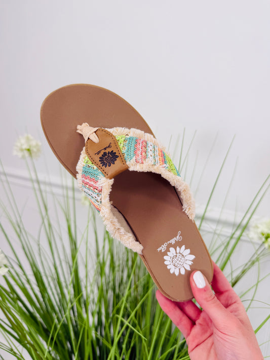 Sunwashed Serenade Flip Flops In Pastel
