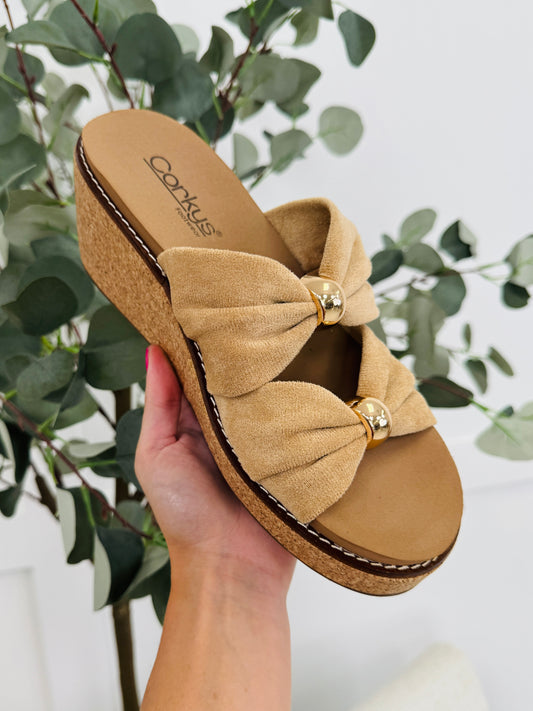 City Chic Wedges In Camel
