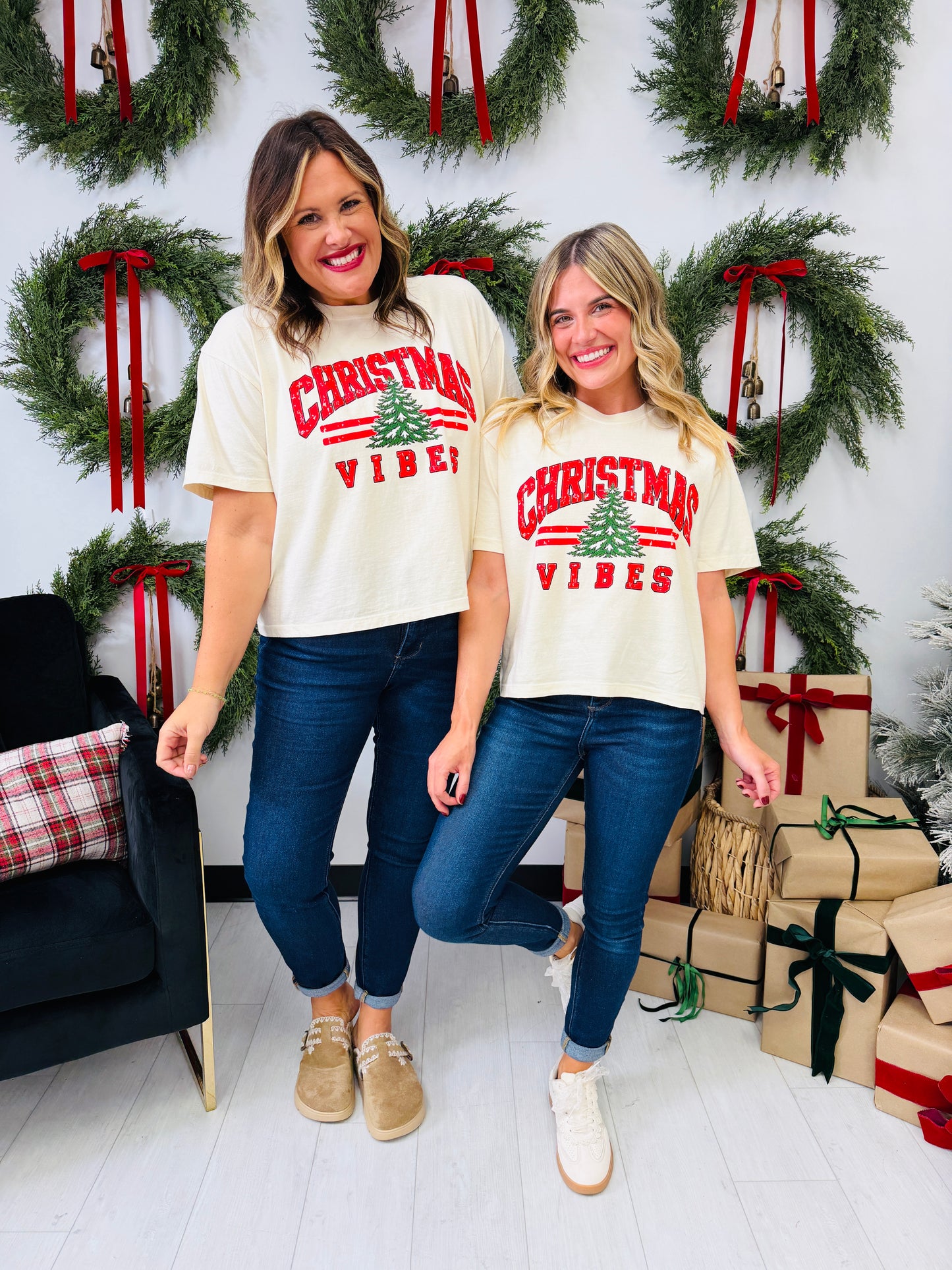 Christmas Vibes Boxy Graphic Tee