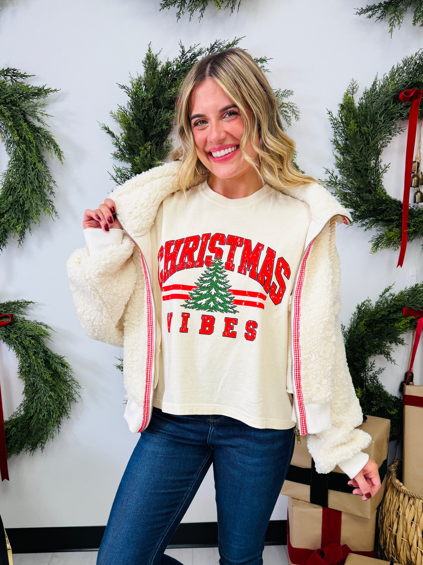 Christmas Vibes Boxy Graphic Tee