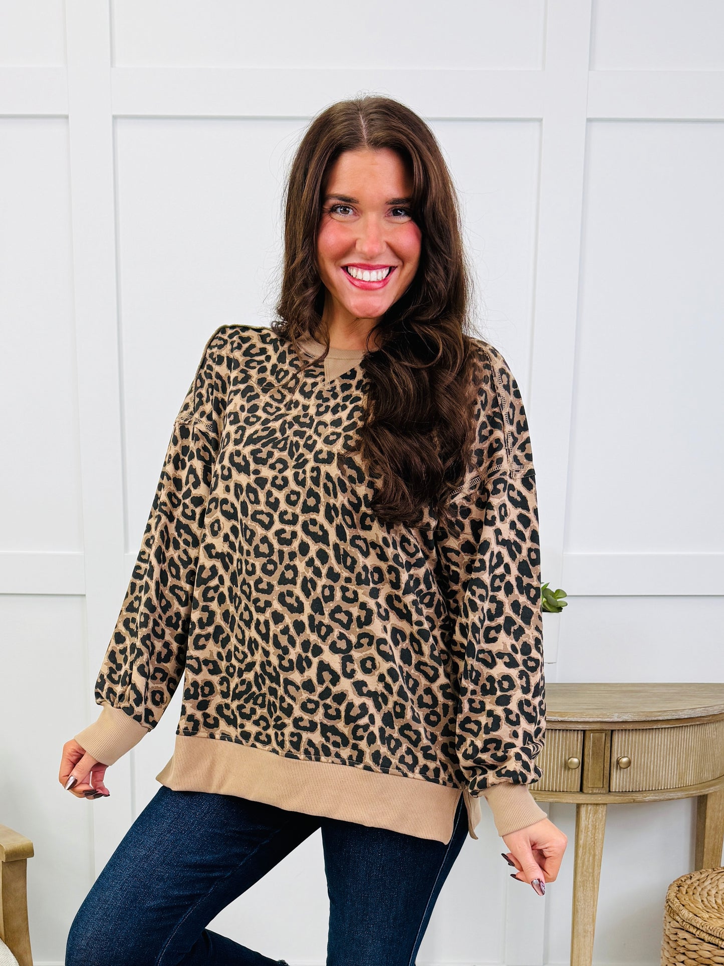 Spotted in Style Top In Taupe Leopard