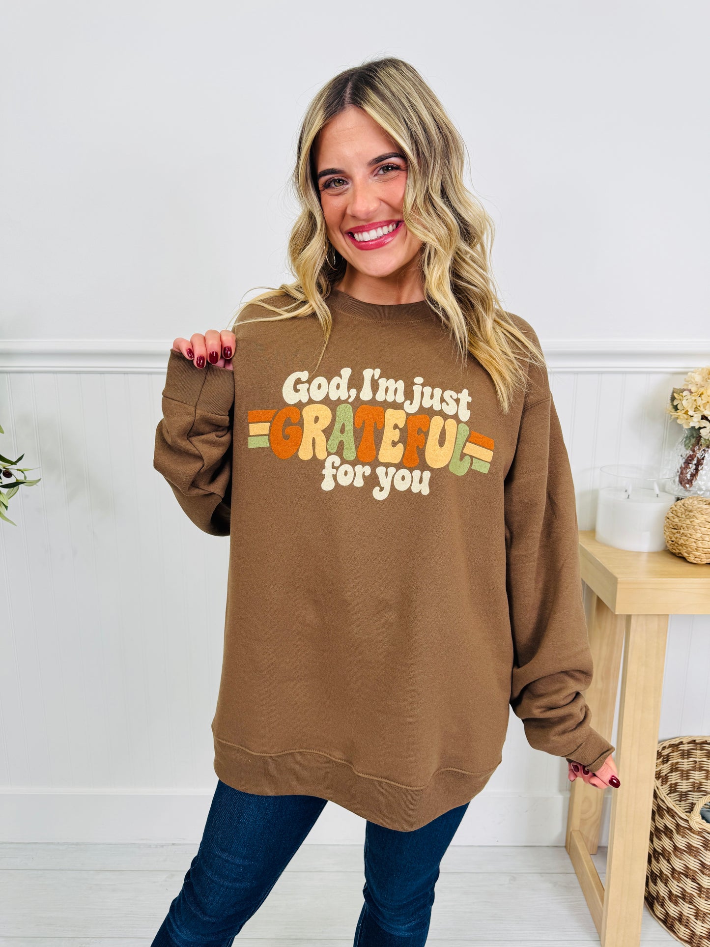 Grateful Graphic Crewneck Sweatshirt