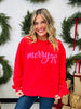 Merry Bow Graphic Crewneck Sweatshirt