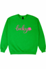 Pink Lucky Clover Puff Graphic Crewneck Sweatshirt