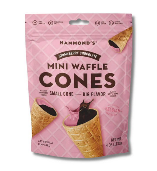 Hammond's Strawberry Cream Filled Waffle Cones