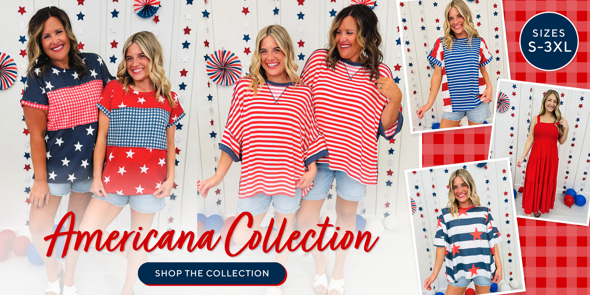 Red white and blue americana collection > Shop now