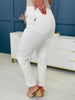 Judy Blue Perfect Match White Double Cuff Boyfriend Jeans in Reg/Curvy