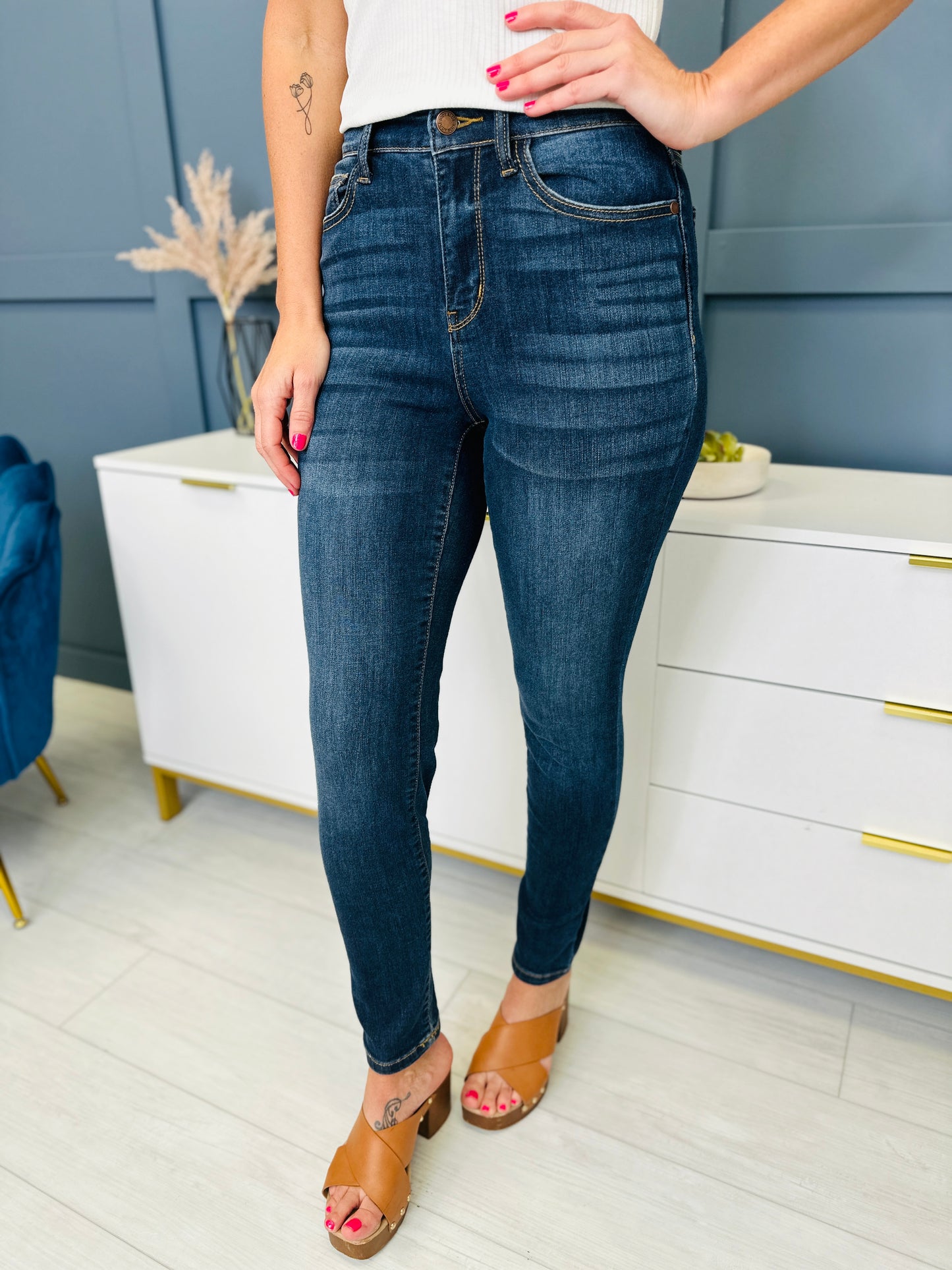 Judy Blue Reg/Curvy Blessed and NonDistressed Relaxed Fit Jeans