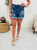 Judy Blue REG/CURVY Red Hot Bandana Patched Shorts