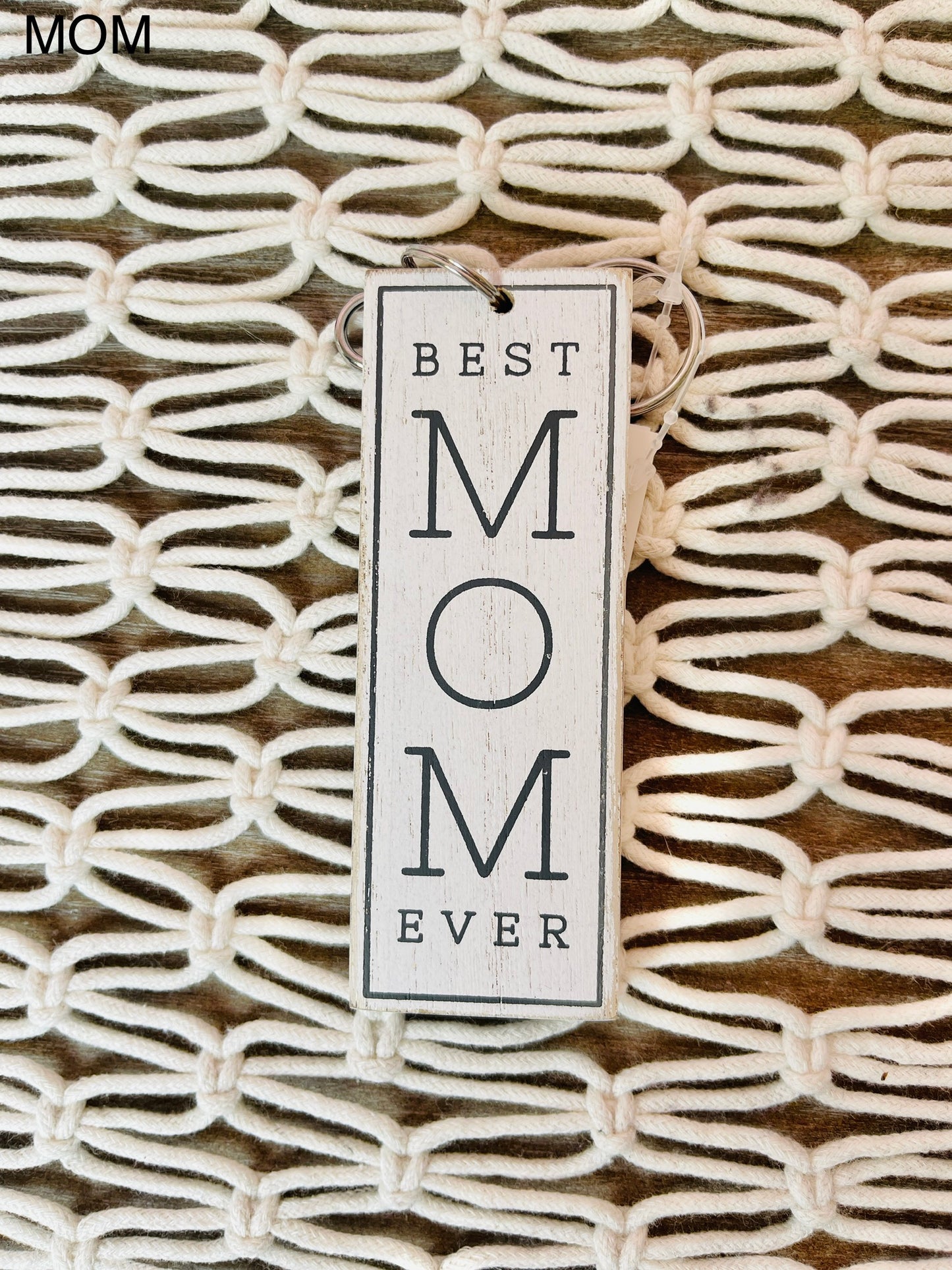 1.5x4.25x.25 Reversible Wood Keychain- Mom/Dad